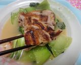 鶏のモモ肉とチンゲン菜の香味油、上湯炒め作り方22写真