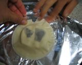 チョコ＆チーズ　メッセージ円盤餃子作り方4写真