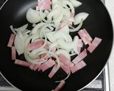 サッポロ一番のスープでチーズクリームスパ作り方1写真