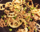 れんこんとキクラゲ、枝豆の炒め物作り方10写真