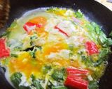 サッポロ一番残り汁で☆味噌あんかけニラ玉作り方2写真