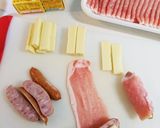 チーズとソーセージの肉巻きフライ作り方1写真