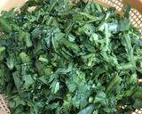 葉野菜とじゃこのペペロンチーノ作り方1写真