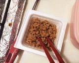 納豆と卵とご飯を混ぜて加熱したもの作り方2写真