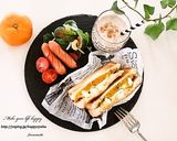 かぼちゃサラダとゆで卵☆ホットサンド作り方5写真