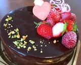 ラズベリーとチョコムースのホールケーキ作り方21写真