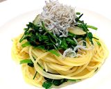セリとしらすのスパゲッティ作り方6写真