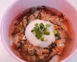 寒い朝の朝ごはん、温玉納豆スープごはん作り方6写真
