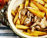 土鍋でレンチン、薩摩芋と豚肉の生姜焼き作り方7写真