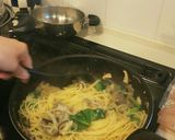 牛肉とほうれん草とチーズのパスタ作り方9写真