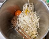 節約メニュー☆もやしと納豆のお好み焼き風作り方2写真