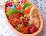 2月20日　メンチカツ弁当　詰め方作り方8写真