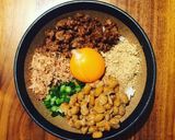 ひき肉と納豆の卵かけごはん作り方3写真