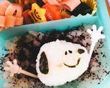 簡単キャラ弁#スヌーピー弁当#幼稚園作り方4写真