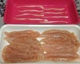 鶏ささみ肉の梅チーズ大葉巻き蒸し作り方1写真