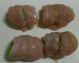鶏ささみ肉の梅チーズ大葉巻き蒸し作り方6写真