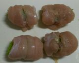 鶏ささみ肉の梅チーズ大葉巻き蒸し作り方6写真
