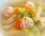 簡単！白菜と人参の鶏団子スープ作り方8写真