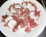 豚細切れ肉と長いもの重ね蒸し作り方1写真