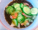 市販のもずく酢できゅうりとカニカマ酢の物作り方3写真