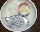 水菜、新玉ねぎ、しらすのスパゲｯティ作り方2写真