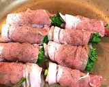 豚肉の菜の花巻き 粒マスタード風味作り方2写真