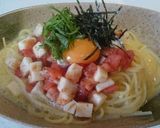 長芋とトマトとチーズのカルボナーラ風作り方8写真