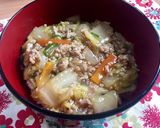 簡単節約！豚ミンチと白菜のとろとろ丼♡作り方7写真