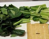 小松菜と厚揚げ炒めポン酢かけ作り方1写真