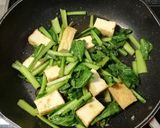 小松菜と厚揚げ炒めポン酢かけ作り方5写真