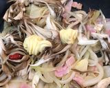 舞茸とほうれん草のパスタ、バター醤油味作り方8写真