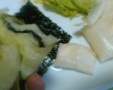 レタス＆韓国のりで焼き餅を包んで食べる作り方3写真