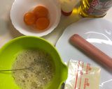 チーズとソーセージの美味しいふわふわ卵焼作り方1写真