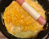 チーズとソーセージの美味しいふわふわ卵焼作り方4写真