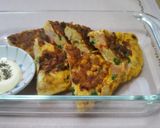 野菜とハム、大豆入♪チーズ風味の卵焼き作り方7写真