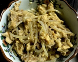 余り物で！豚肉ともやしの卵とじ作り方5写真
