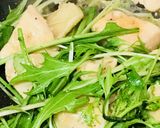 鶏肉と水菜＆ルッコラのバター＆レモン炒め作り方3写真