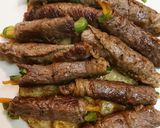 牛巻きと野菜素揚げのキムチ・チーズ作り方7写真