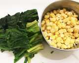 ほうれん草とコーンの醤油炒め作り方1写真