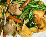 鶏肉と厚揚げ&水菜のオイスターソース炒め作り方4写真