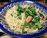 調味料2つ☆菜の花とホタテのパスタ作り方3写真