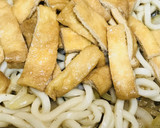 あまから薄揚げと水菜の焼きうどん作り方2写真