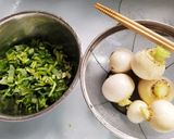 カブの葉とセロリの葉のナンプラーあえ作り方1写真