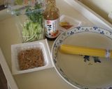 めんつゆで簡単納豆パスタ作り方1写真