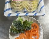 市販ワンタンスープに野菜をプラスして作り方1写真