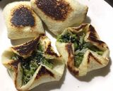 野沢菜とじゃこ、食パンで簡単おやき風作り方3写真
