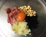 和風仕立て♡ひじき入り揚げハンバーグ作り方4写真