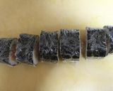 簡単◎ラップ海苔巻き◎鮭フレークde作り方6写真