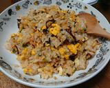 鮭フレークと塩こぶのバター炒飯作り方6写真