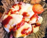 簡単☆ゆで卵とベーコンのピザ風チーズ焼き作り方3写真